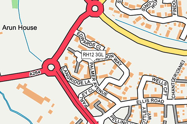 RH12 3GL map - OS OpenMap – Local (Ordnance Survey)