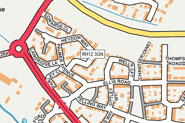 RH12 3GN map - OS OpenMap – Local (Ordnance Survey)