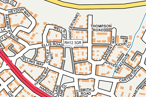 RH12 3GR map - OS OpenMap – Local (Ordnance Survey)