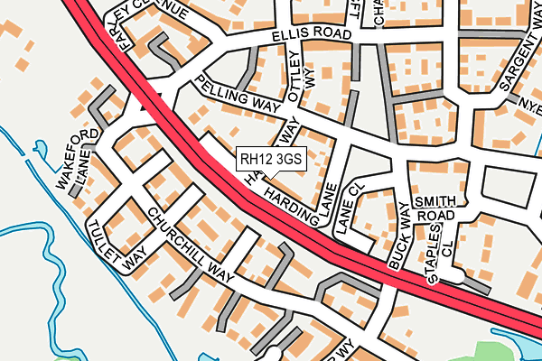 RH12 3GS map - OS OpenMap – Local (Ordnance Survey)