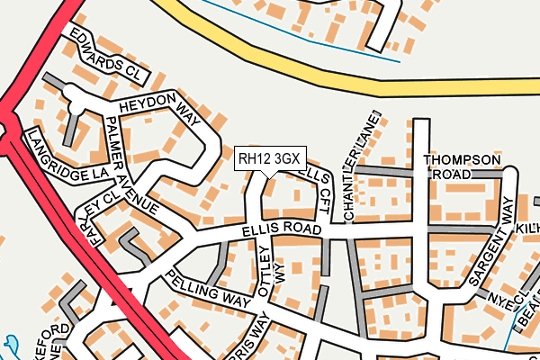 RH12 3GX map - OS OpenMap – Local (Ordnance Survey)