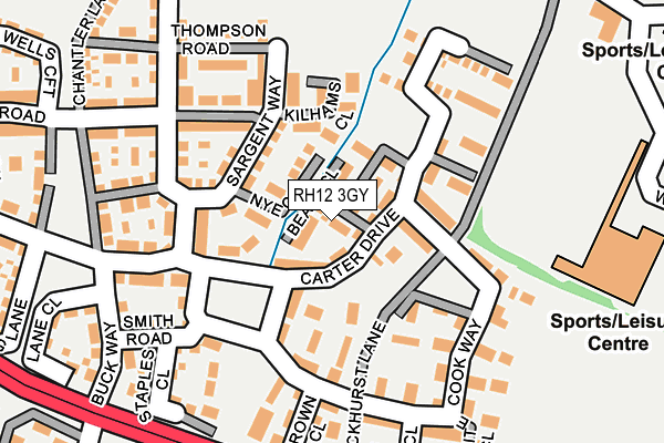 RH12 3GY map - OS OpenMap – Local (Ordnance Survey)