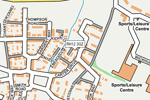 RH12 3GZ map - OS OpenMap – Local (Ordnance Survey)