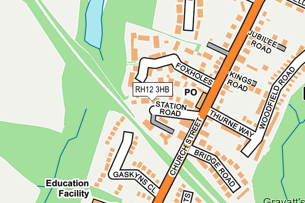 RH12 3HB map - OS OpenMap – Local (Ordnance Survey)