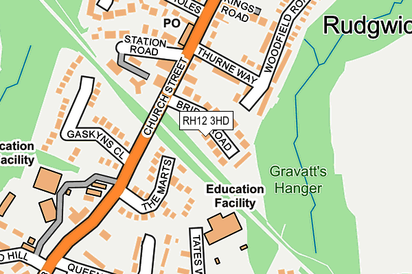 RH12 3HD map - OS OpenMap – Local (Ordnance Survey)