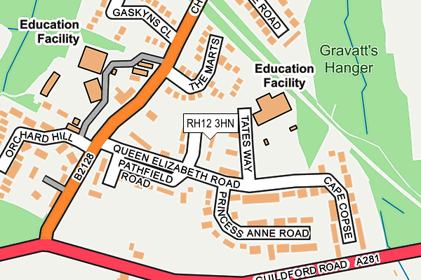 RH12 3HN map - OS OpenMap – Local (Ordnance Survey)