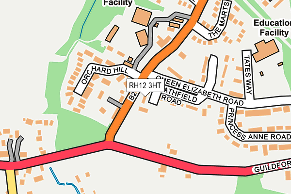 RH12 3HT map - OS OpenMap – Local (Ordnance Survey)