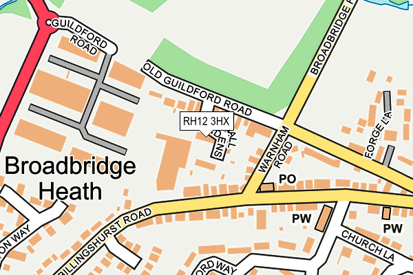 RH12 3HX map - OS OpenMap – Local (Ordnance Survey)