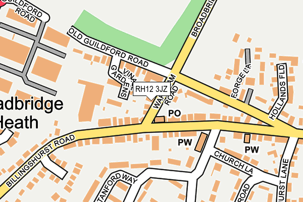 RH12 3JZ map - OS OpenMap – Local (Ordnance Survey)