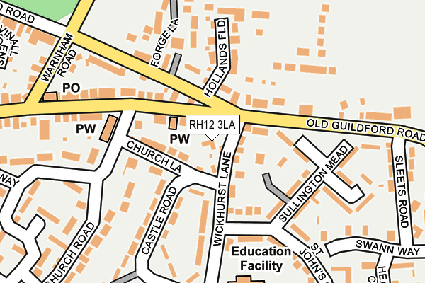 RH12 3LA map - OS OpenMap – Local (Ordnance Survey)