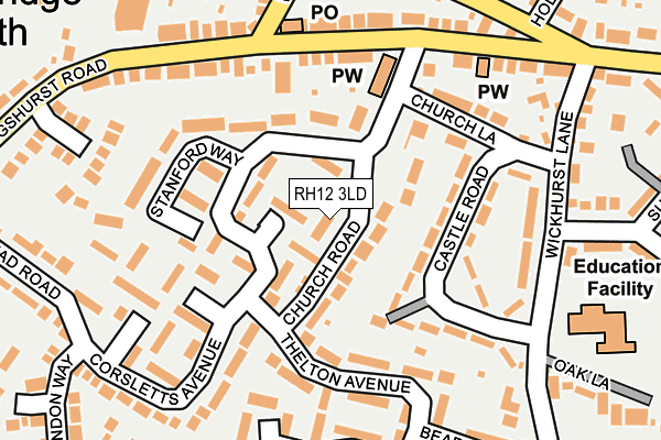 RH12 3LD map - OS OpenMap – Local (Ordnance Survey)