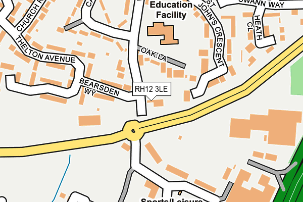RH12 3LE map - OS OpenMap – Local (Ordnance Survey)