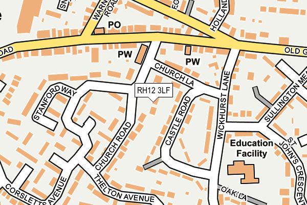 RH12 3LF map - OS OpenMap – Local (Ordnance Survey)