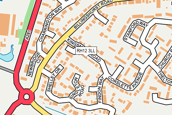 RH12 3LL map - OS OpenMap – Local (Ordnance Survey)