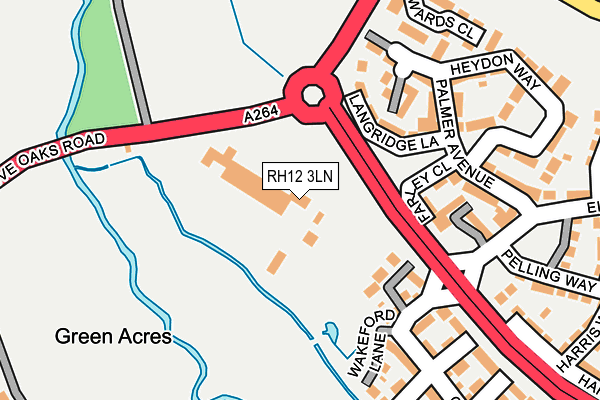 RH12 3LN map - OS OpenMap – Local (Ordnance Survey)