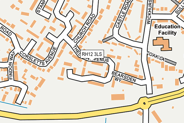 RH12 3LS map - OS OpenMap – Local (Ordnance Survey)