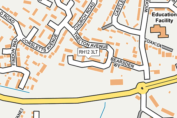 RH12 3LT map - OS OpenMap – Local (Ordnance Survey)