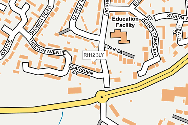 RH12 3LY map - OS OpenMap – Local (Ordnance Survey)