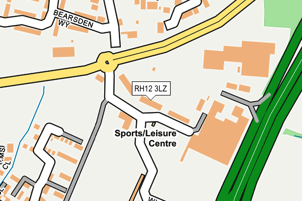 RH12 3LZ map - OS OpenMap – Local (Ordnance Survey)
