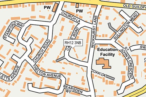 RH12 3NB map - OS OpenMap – Local (Ordnance Survey)