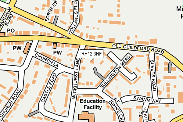 RH12 3NF map - OS OpenMap – Local (Ordnance Survey)