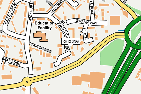 RH12 3NG map - OS OpenMap – Local (Ordnance Survey)