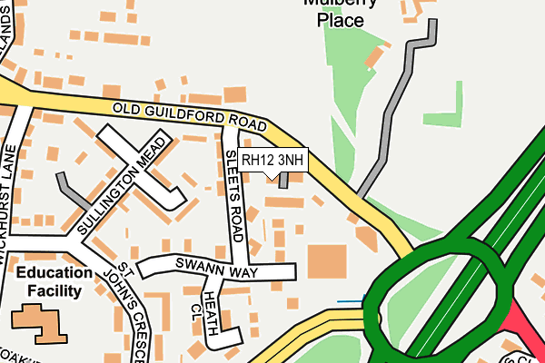 RH12 3NH map - OS OpenMap – Local (Ordnance Survey)