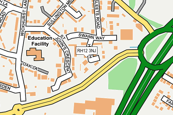 RH12 3NJ map - OS OpenMap – Local (Ordnance Survey)
