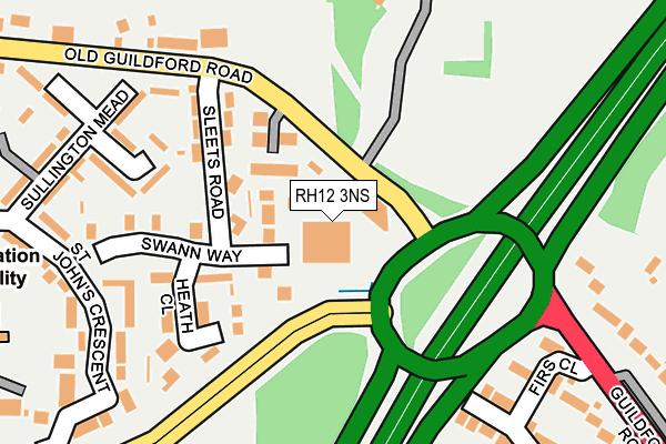 RH12 3NS map - OS OpenMap – Local (Ordnance Survey)