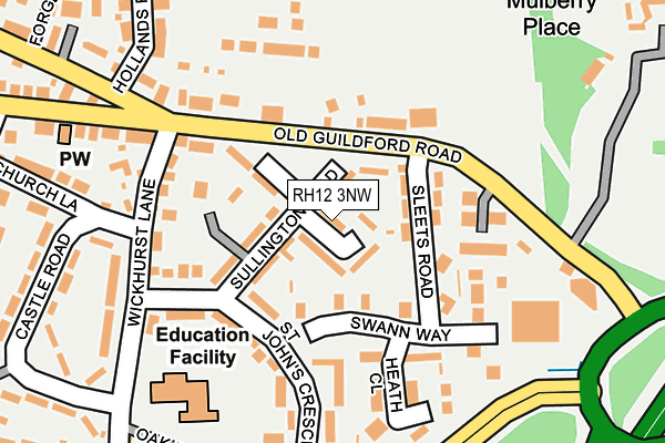 RH12 3NW map - OS OpenMap – Local (Ordnance Survey)