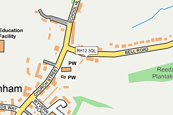 RH12 3QL map - OS OpenMap – Local (Ordnance Survey)