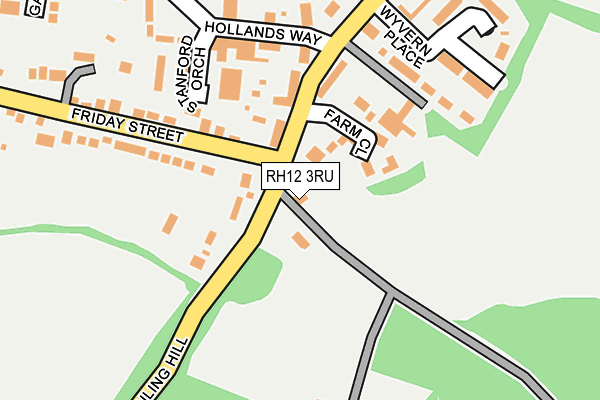 RH12 3RU map - OS OpenMap – Local (Ordnance Survey)