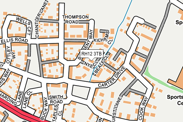 RH12 3TB map - OS OpenMap – Local (Ordnance Survey)