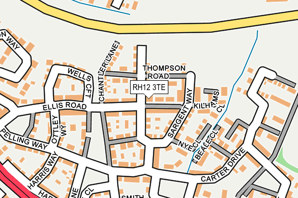 RH12 3TE map - OS OpenMap – Local (Ordnance Survey)