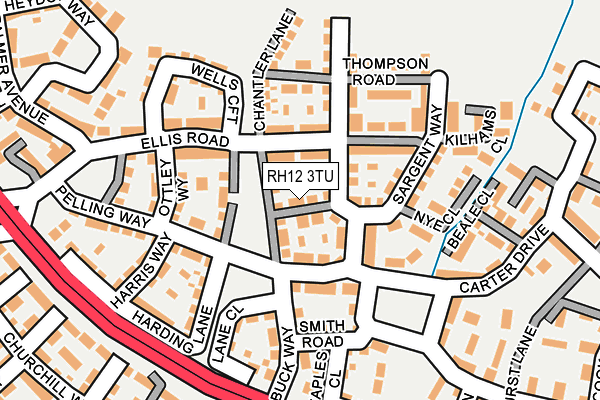 RH12 3TU map - OS OpenMap – Local (Ordnance Survey)