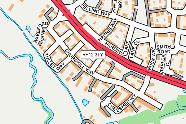 RH12 3TY map - OS OpenMap – Local (Ordnance Survey)