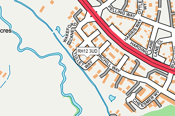 RH12 3UD map - OS OpenMap – Local (Ordnance Survey)