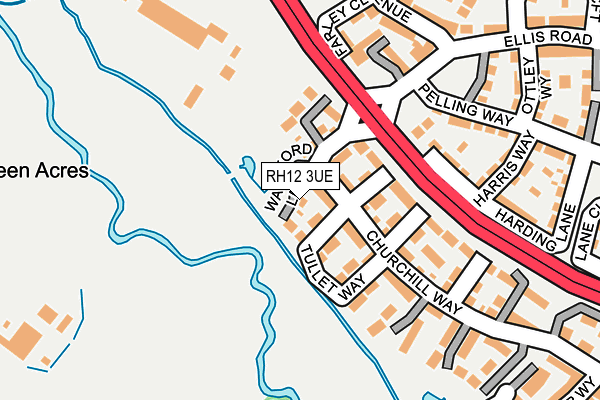 RH12 3UE map - OS OpenMap – Local (Ordnance Survey)