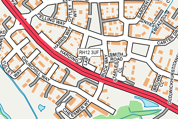 RH12 3UF map - OS OpenMap – Local (Ordnance Survey)