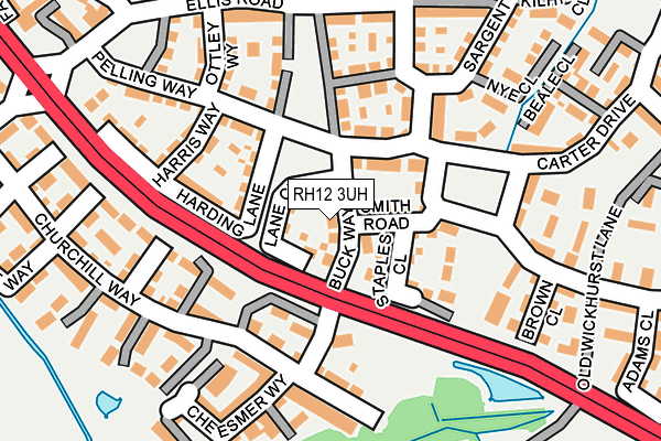 RH12 3UH map - OS OpenMap – Local (Ordnance Survey)