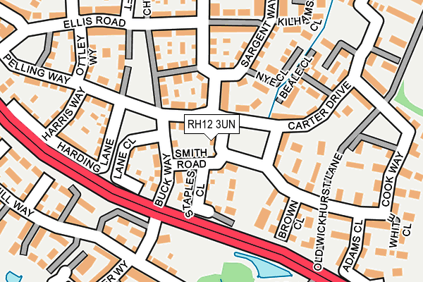 RH12 3UN map - OS OpenMap – Local (Ordnance Survey)