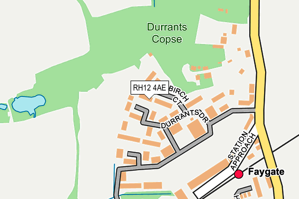 RH12 4AE map - OS OpenMap – Local (Ordnance Survey)