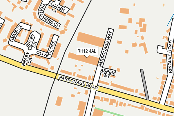 RH12 4AL map - OS OpenMap – Local (Ordnance Survey)