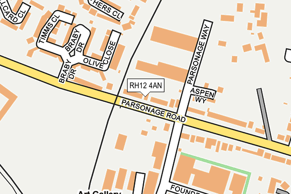 RH12 4AN map - OS OpenMap – Local (Ordnance Survey)