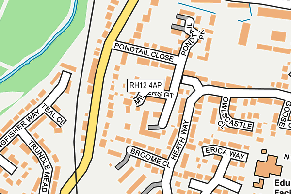 RH12 4AP map - OS OpenMap – Local (Ordnance Survey)