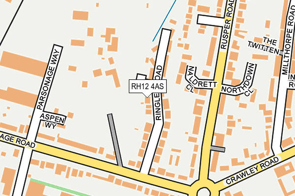 RH12 4AS map - OS OpenMap – Local (Ordnance Survey)