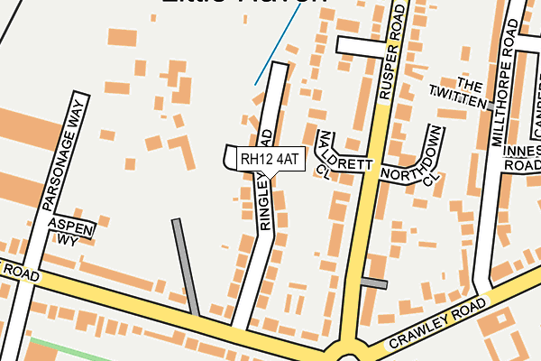 RH12 4AT map - OS OpenMap – Local (Ordnance Survey)