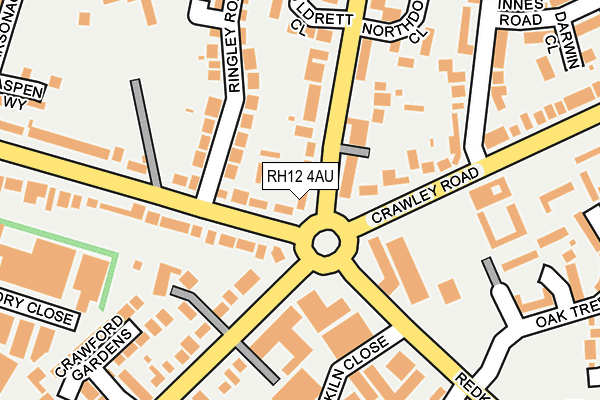 RH12 4AU map - OS OpenMap – Local (Ordnance Survey)