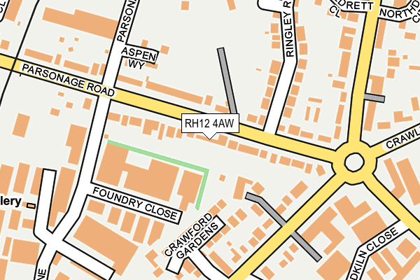 RH12 4AW map - OS OpenMap – Local (Ordnance Survey)