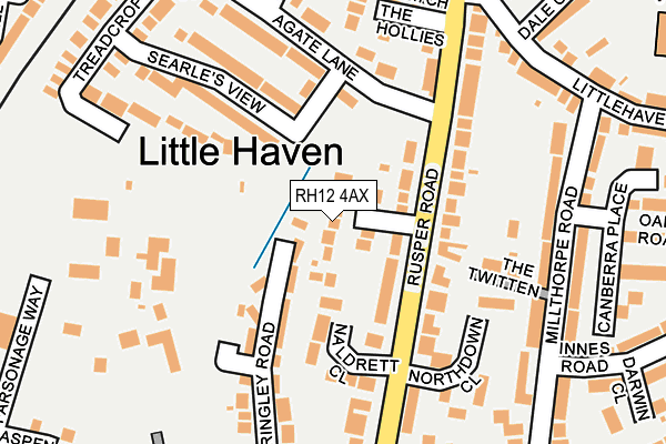 RH12 4AX map - OS OpenMap – Local (Ordnance Survey)